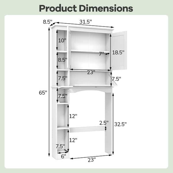 Costway Over the Toilet Storage Cabinet Bathroom Storage Organizer - See Details