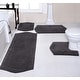 preview thumbnail 99 of 165, Waterford Collection 100% Cotton Non-Slip Bathroom Rug Set, Machine Washable Bath Rug, 4 Piece Bath Mat Set with Contour Gray