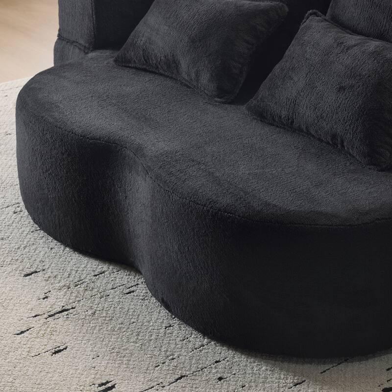 Folding Plush Futon Loveseat Couch Converts into Sleeper Sofa Bed or Yoga Mattress, High-Density Foam Queen Size Floor Bed