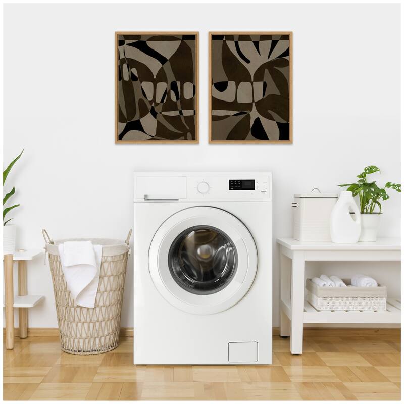Kate and Laurel Sylvie Contour 1 and 2 Framed Canvas Art Set by Shatha Al Dafai