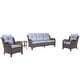preview thumbnail 21 of 50, 4 Piece Outdoor High Back Wicker Patio Conversation Furniture Sets