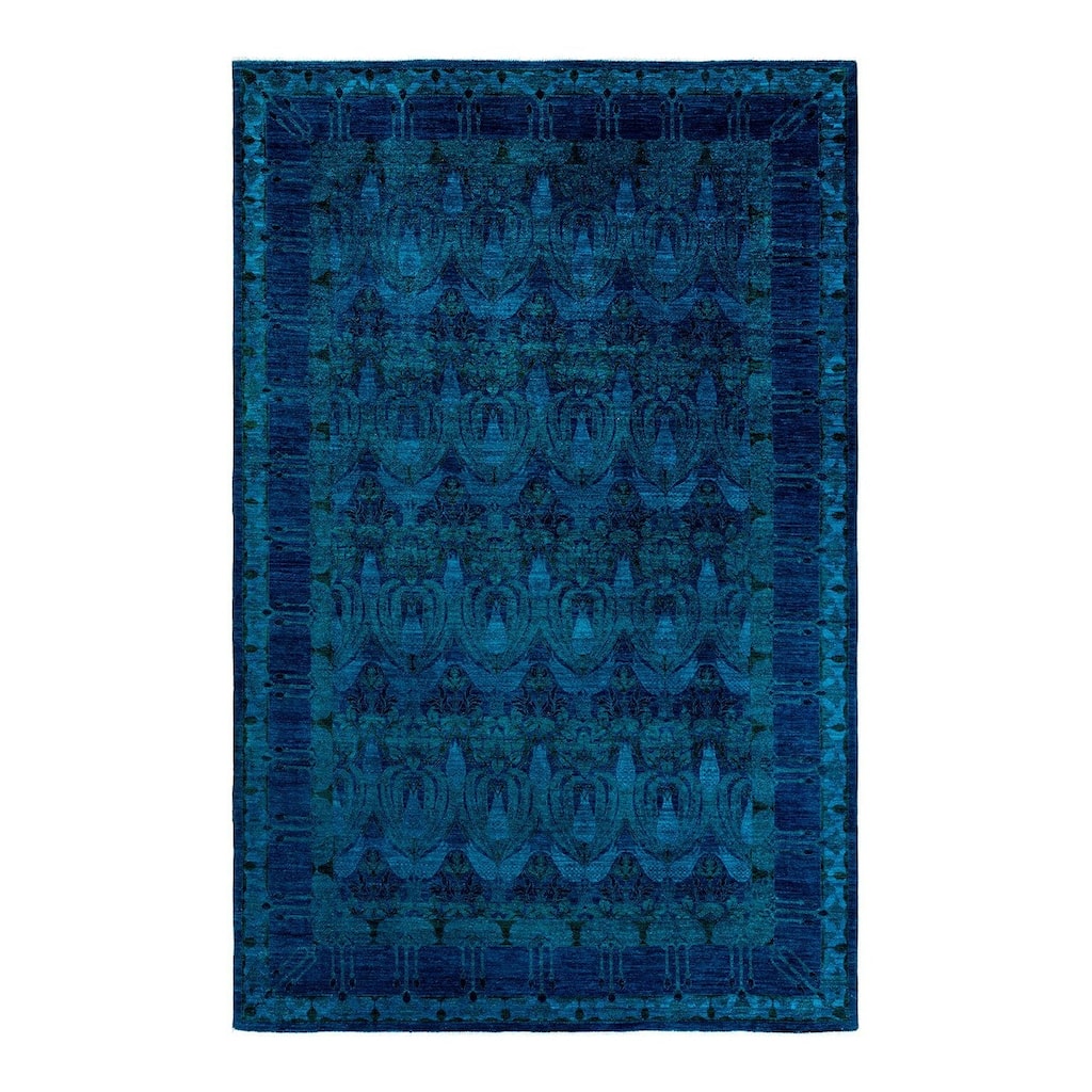Vibrance, One-of-a-Kind Hand-Knotted Area Rug - Blue, 8' 0" x 12' 4" - 8' 0" x 12' 4"