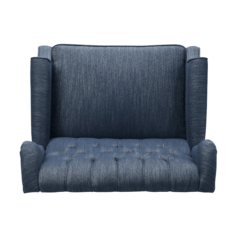 One And Half Seater Recliner with Nailhead Accent, Pushback Recliner Chair