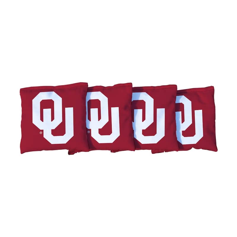 Oklahoma Sooner Crimson Cornhole Bags - All-Weather Resin Filled