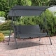 preview thumbnail 2 of 9, 3-Person Patio Glider Swing Chair With Stand and Convertible Canopy
