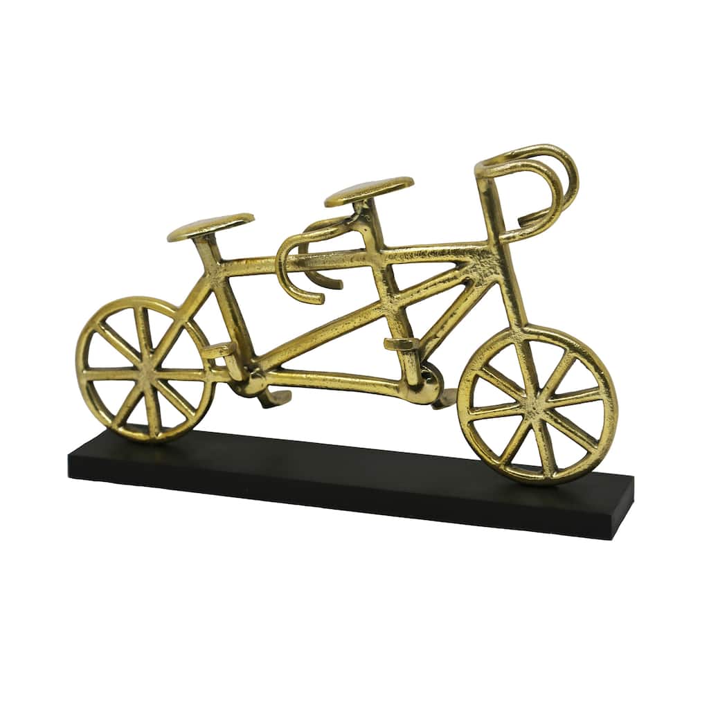 Sagebrook Home Metal Bicycle For Two , Rectangle, Gold - 16.25" x 4.0" x 9.0"