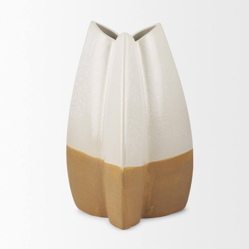 Vania Large Off White Textured Vase