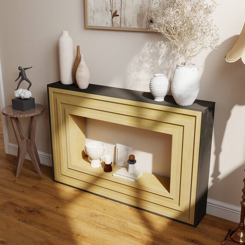 Modern 47.24" Console Table with Layered Wood Frame Ideal for Living Room or Entryway Decor