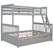 preview thumbnail 5 of 17, Minimalist Design Twin Over Full Wood Bunk Bed with Ladders,Solid Pine Wood Bed with Two Storage Drawers