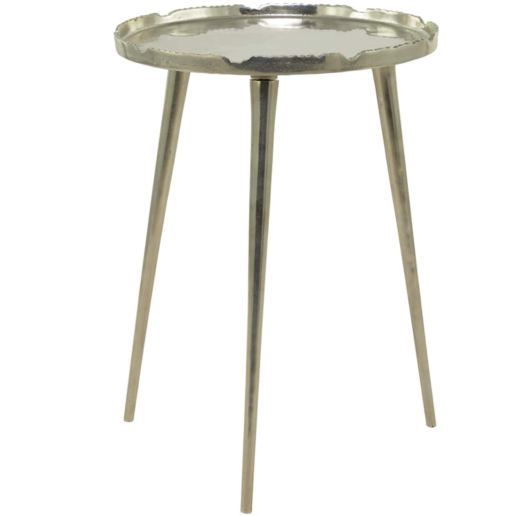 Aluminum Metal Side End Accent Table with Tray Top - Silver, Gold, Black - Roche River Decor