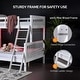 preview thumbnail 3 of 7, White Twin Over Full Size Bunk Bed with Guardrail, LED Light, Charging Station