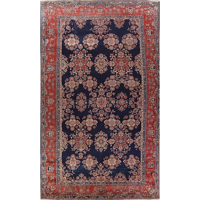 Vegetable Dye Sarouk Mohajeran Persian Large Hand-Knotted Wool Carpet - 11'1" x 18'7"