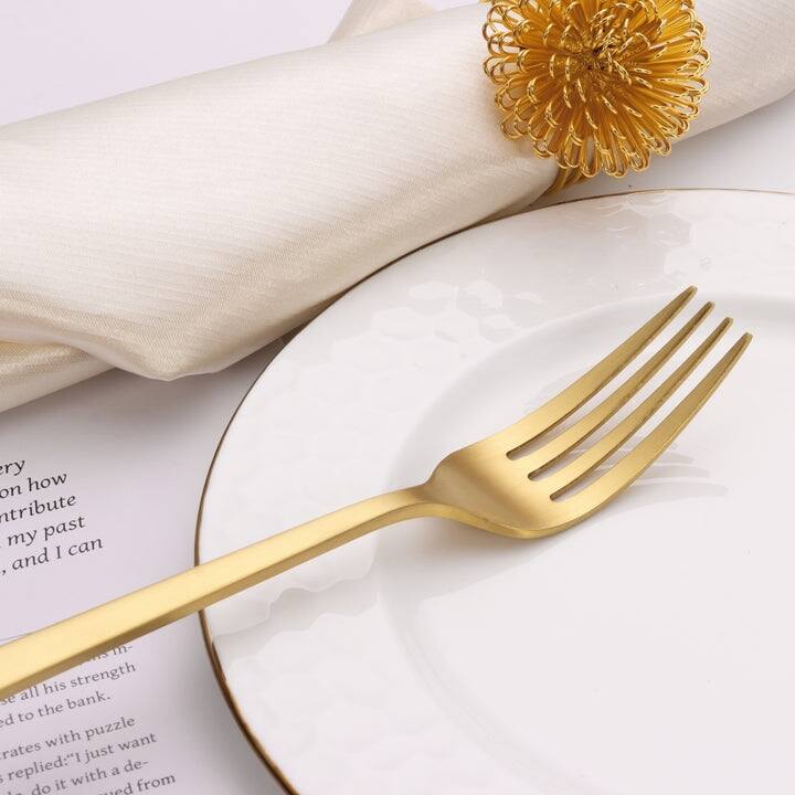 20 Pc Matte Flatware Set with Square Handles