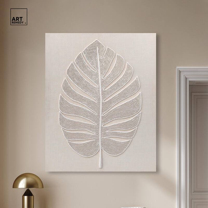 Linen Leaf I Canvas by Art Remedy, Gallery Wrapped