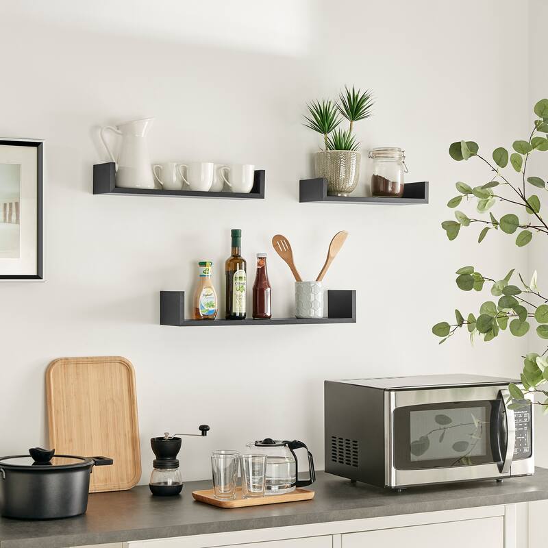 Danya B. Aalto U-Shaped Floating Wall Shelves - Set of 3