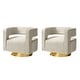 preview thumbnail 84 of 114, HULALA HOME Carisa Modern Upholstered Swivel Open-Back Barrel Chair with Golden Base