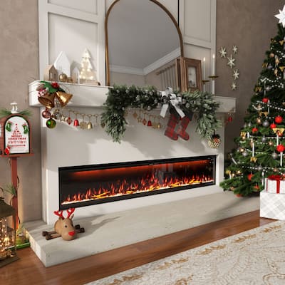 Clihome 42-88 INCH Recessed Wall-Mounted Intelligent Control Electric Fireplace