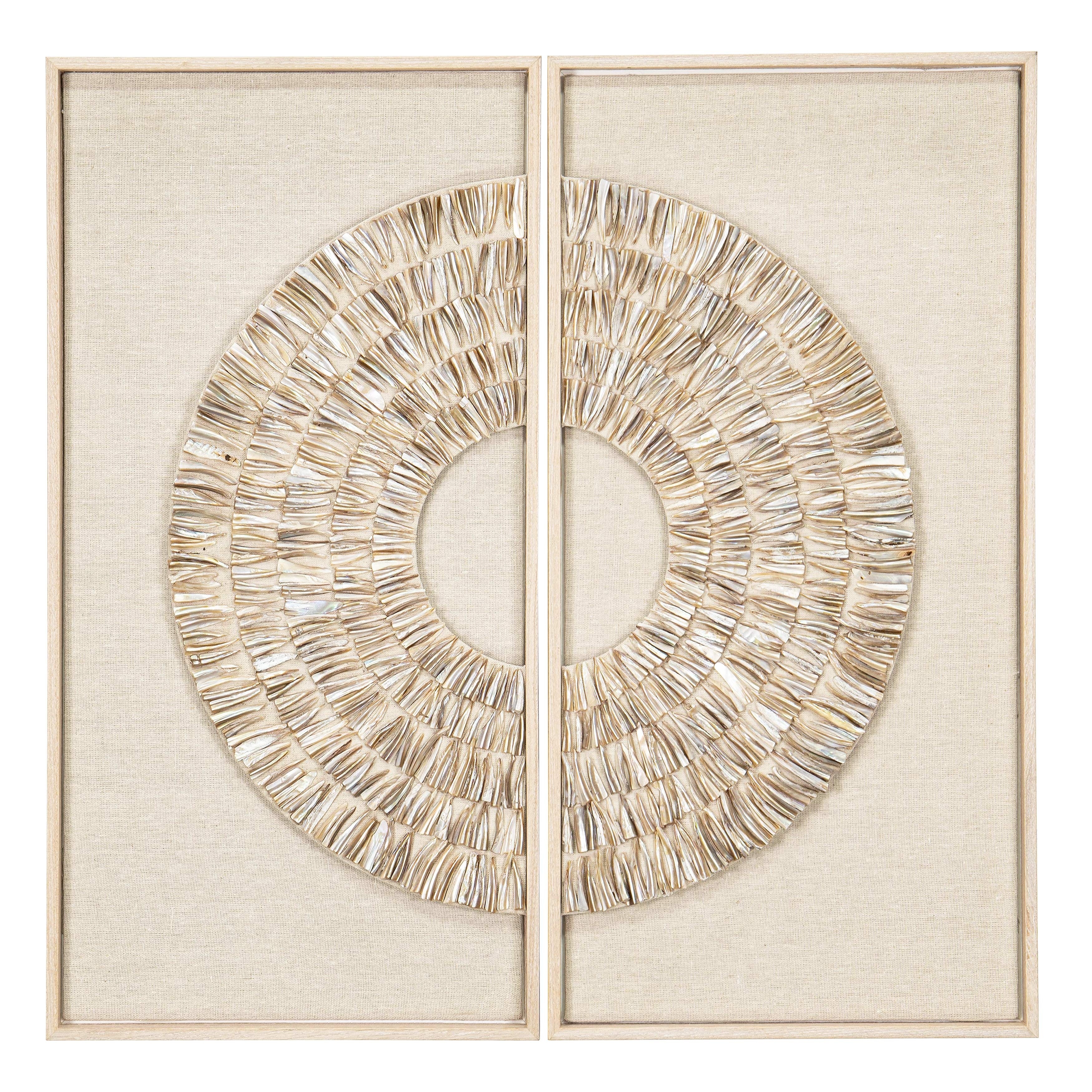 Glassless Two Piece Pearl Oyster Shell Wall Decor