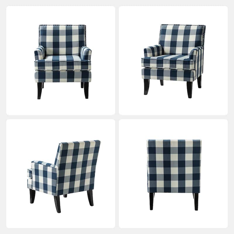 Akorda Classic Armchairs with Nailhead Trim and Solid Wood Legs Set of 2 by HULALA HOME