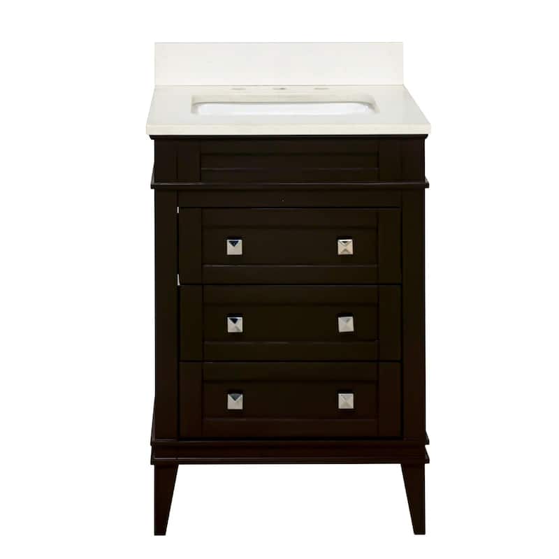 KitchenBathCollection Eleanor 24" Bathroom Vanity with Quartz Top