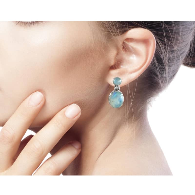 Handmade Sterling Silver Moonlight Delight Dangle Earrings (India)