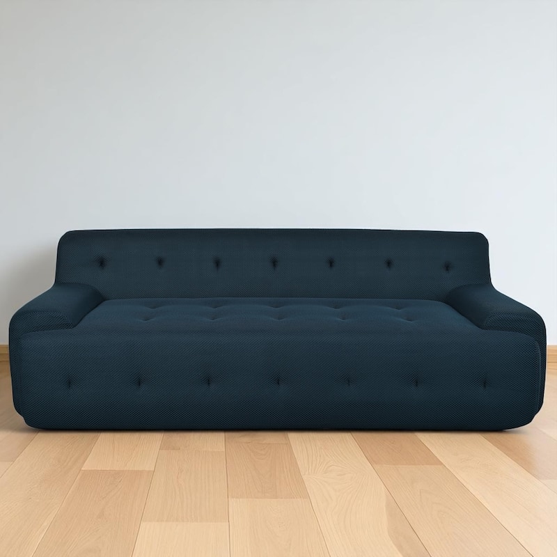 86.2" Upholstered Sofa, Minimalist Tufted Design, 3-Seater, Foam + Pocket Spring