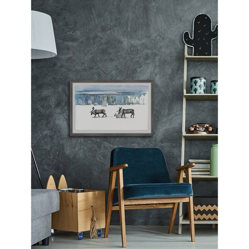 'Caribou Trek' Framed Painting Print