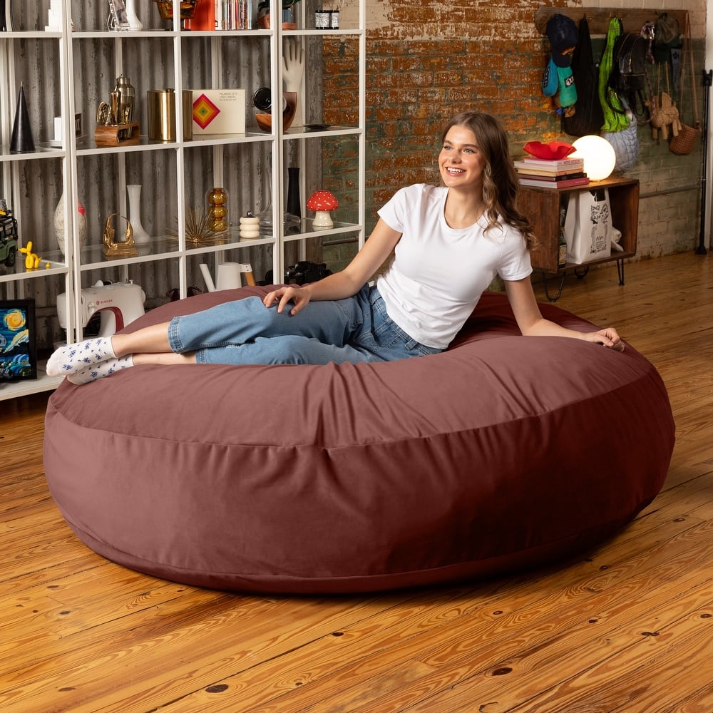 Jaxx Cocoon 6 Ft Giant Bean Bag Sofa and Lounger for Adults, Lush Velvet