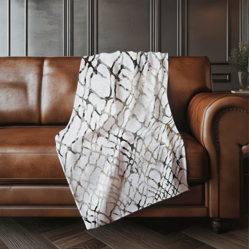 Premium Machine Washable Contemporary Fragments Sherpa Throw Blanket
