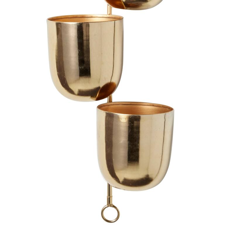 Metal Indoor Outdoor Layered Indoor Outdoor Wall Planter - Gold, Silver, Black, White - Roche River Decor