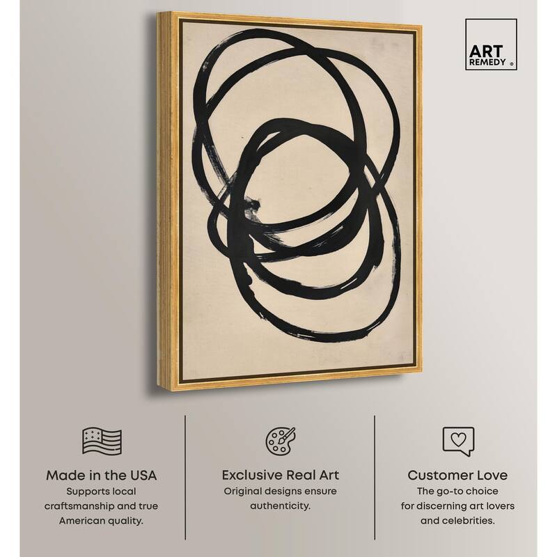 Beige Black II Canvas by Art Remedy
