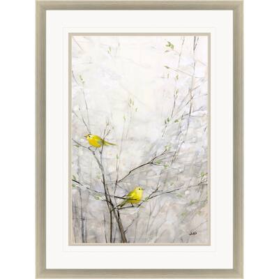 Birds in Trees I Framed Art Giclee Under Glass - Grey