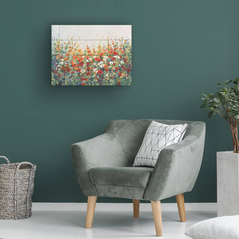 Tim OToole 'Garden in Bloom I' Wood Slat Art