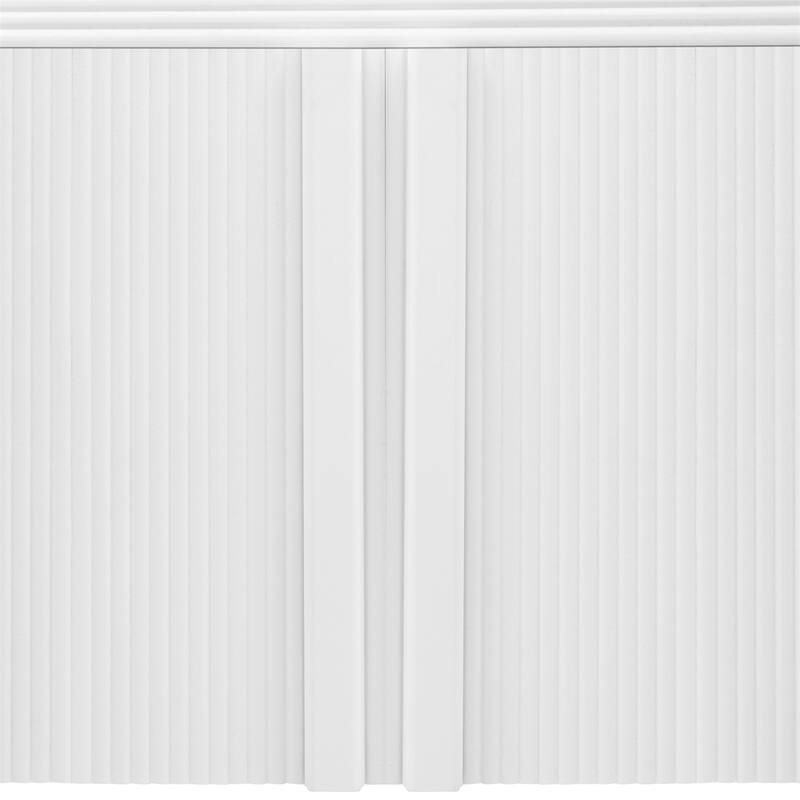 Striped Storage Cabinet with 4 Doors, Adjustable