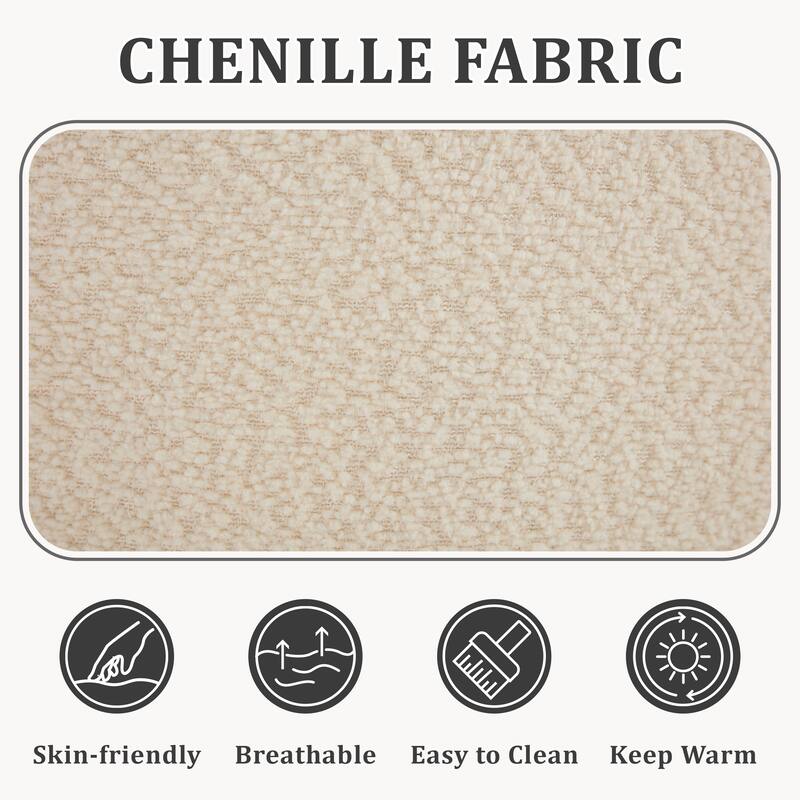 112.2" L-Shaped Boneless Sectional Sofa with Chaise, Chenille Upholstery, Memory Foam, No Assembly