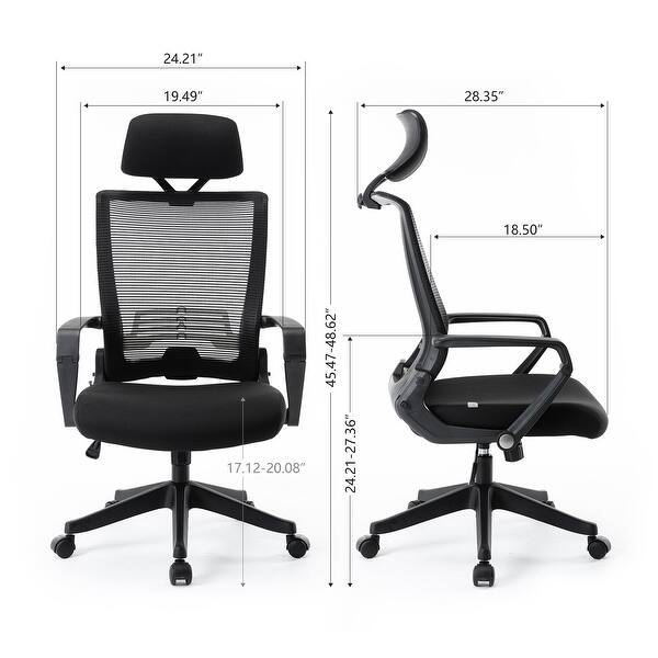 Moda M1903-B-P Durable Ergonomic Executive Chair with Adjustable Headrest
