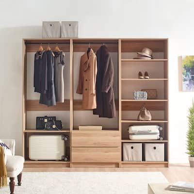 Prosper Oak Freestanding Walk in Wood Closet System