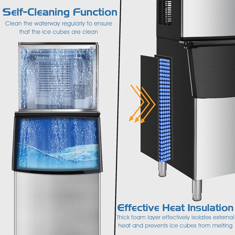 Costway Split Commercial Ice Maker 353LBS/24H Ice Machine w/ 198 LBS - See Details