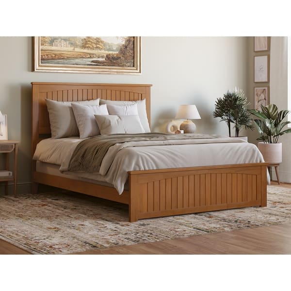 slide 2 of 16, AFI, Nantucket Foundation Bed with Matching Footboard Light Toffee - Queen