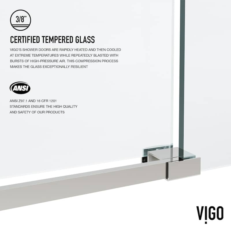 VIGO Elan Frameless Sliding Shower Door