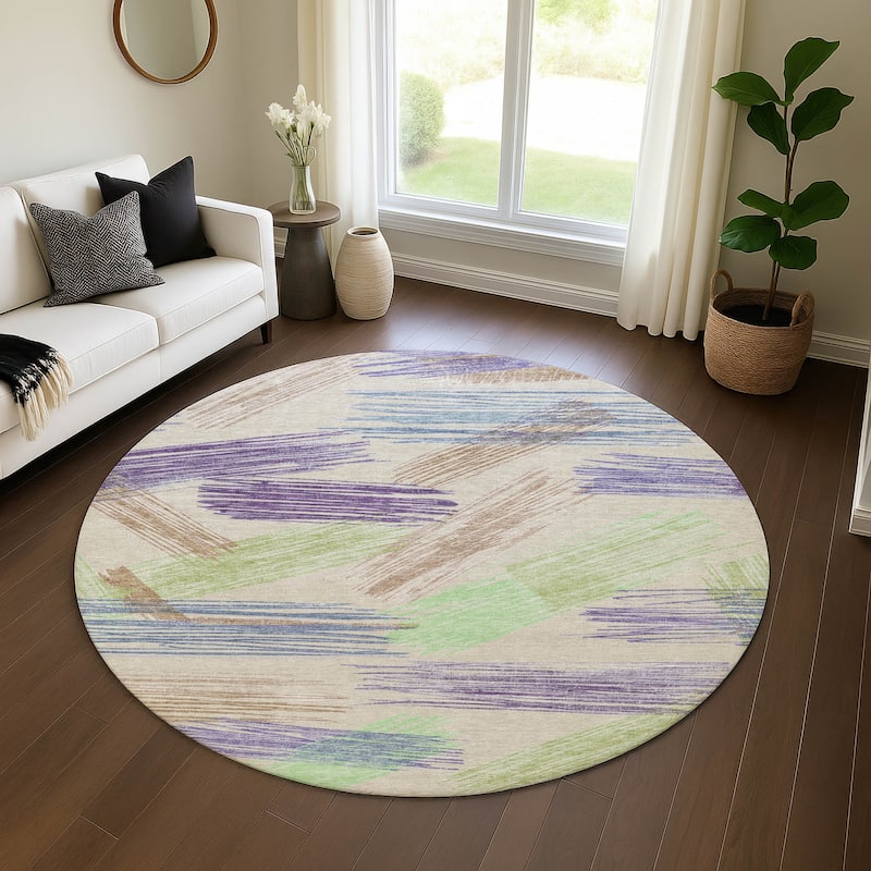 Premium Washable Super Soft Contemporary Mayfield Rug - Beige - 8' x 8'