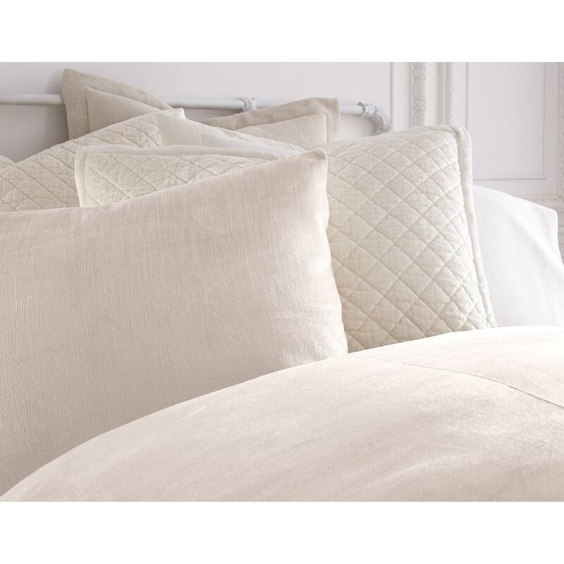 Lia Rayon Velvet Duvet Cover, Oyster