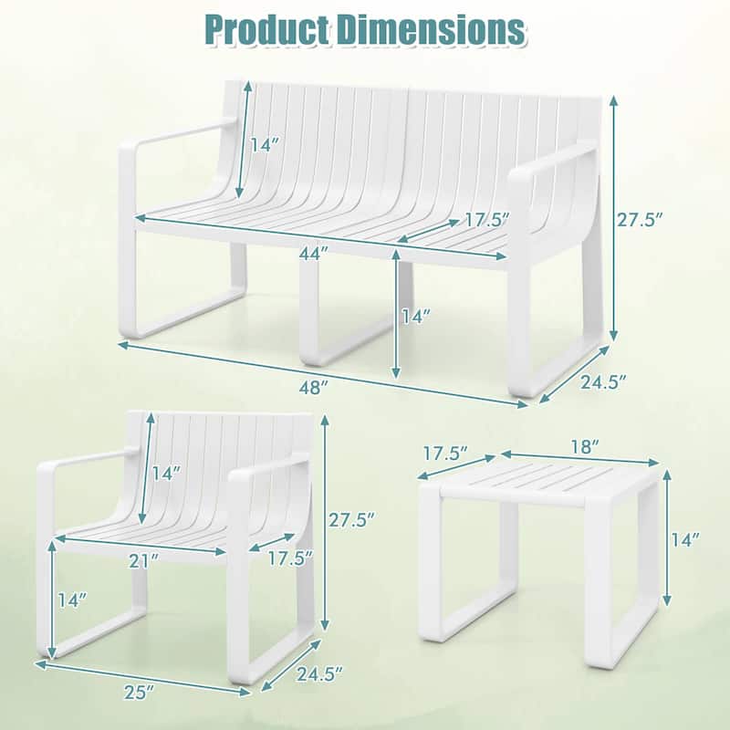 Costway 5 PCS Patio Furniture Set with 1 Loveseat 2 Patio Chairs & 2 - See Details