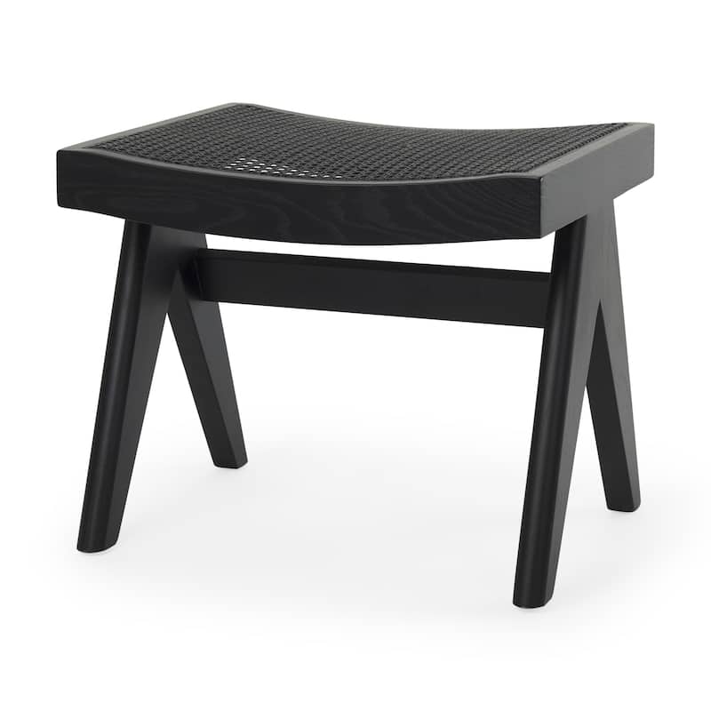 Arvin Black Solid Wood Stool - Black