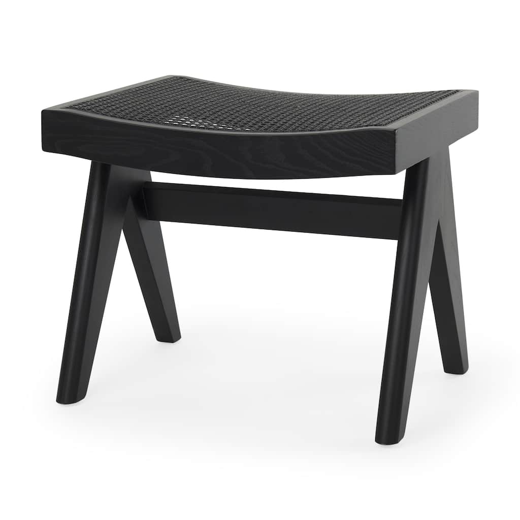Arvin Black Solid Wood Stool