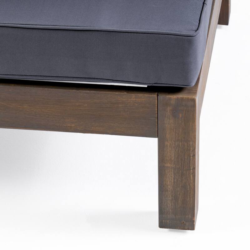 Oana Outdoor Acacia Wood Club Chair with Cushion by Christopher Knight Home