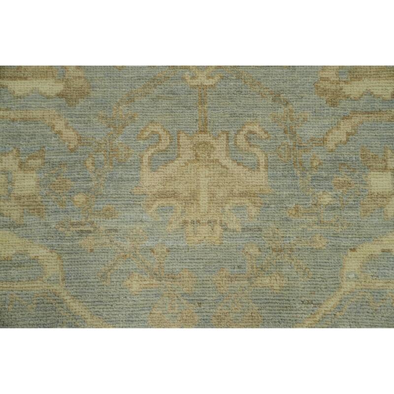 Vegetable Dye Wool Oushak Turkish Area Rug, Medallion Geometric Carpet - 9' 9'' X 8' 2''