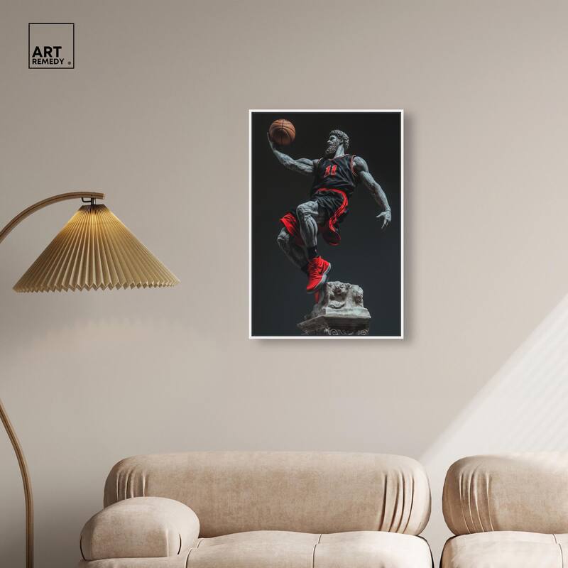 Basketball Sculpture Canvas by Art Remedy