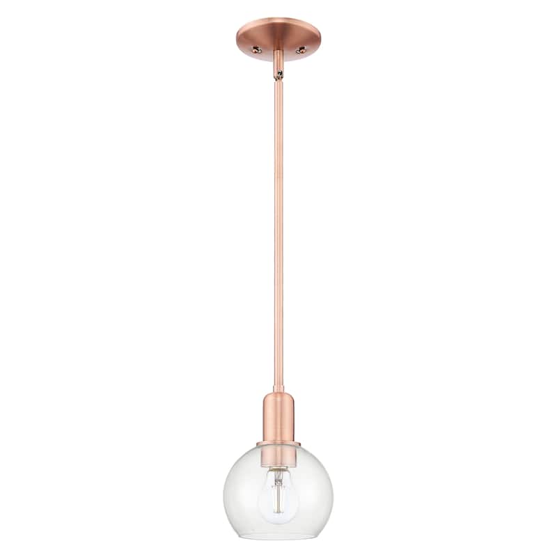 Innovations Lighting Endless Possibilities Arcadia - Athens - 1 Light 6" Stem Hung Mini Pendant - Clear/Antique Copper