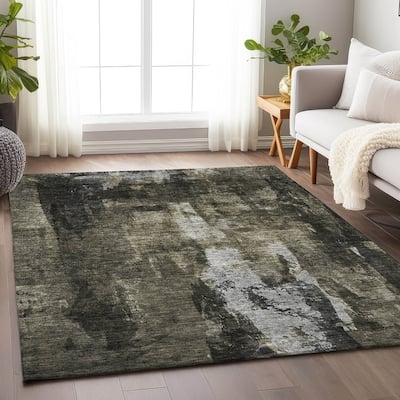 Machine Washable Indoor/ Outdoor Contemporary Chantille Rug